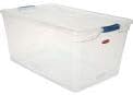United Solutions Cleverstore Clear Latching Storage Tote w/Lid 95 Quart 29 L x 17-3/4W x 13-1/4H Lot of 4