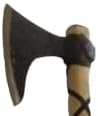Viking Axe Forged Camping Axe with Wood Shaft High Carbon Steel EN 45 Sharp Blade Viking Bearded NordicHandmade Camping Axe Hatchet-Norse Axe Tomahawk Vikings Bearded Axe A20 AZHAN STEEL CRAFT