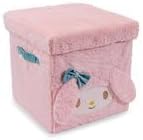 Ukonic Sanrio My Melody 13-Inch Plush Storage Bin Organizer With Handles and Lid | Cube Organizer For Cabinet Closet