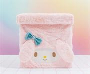 Ukonic Sanrio My Melody 13-Inch Plush Storage Bin Organizer With Handles and Lid | Cube Organizer For Cabinet Closet