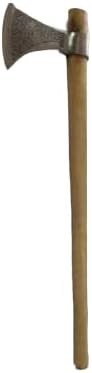 Viking Axe Forged Camping Axe with Wood Shaft High Carbon Steel EN 45 Sharp Blade Viking Bearded NordicHandmade Camping Axe Hatchet-Norse Axe Tomahawk Vikings Bearded Axe A24 AZHAN STEEL CRAFT