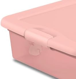 Sterilite 8 Pack Wheeled Under Bed Storage Container 56 Qt Plastic Bin w/Latching Lid for Organization - Clothes &amp Shoes Organizer Pearl Blush Tint