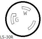 Parkworld 62701 AC Power Adapter Cord NEMA L6-30P Male to L5-30R Generator 30A Outlet for PDUs 125 Volt 1.5FT