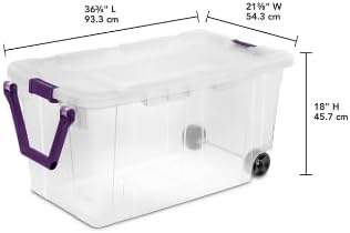 40 Gallon Wheeled Industrial Tote with Drip-Resistant Lid Ergonomic Handle and Large Wheels Heavy-Duty Storage Solution Set of 2