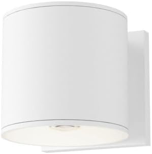 Maxim Lighting Stout 1-Light Wall Sconce | White Finish | Glass Shade | Transitional Wall Sconce | Ideal for Hallways Bedrooms &amp Bathrooms | Dimmable Wet Rated | 86214WT