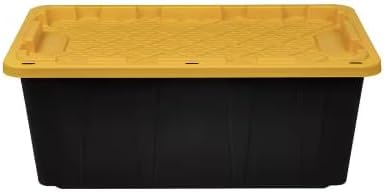 40-Gallon Durable Storage Tote in Black with Yellow Lid TB60217