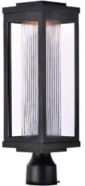 Maxim Salon-12W 1 LED Outdoor Post Mount-6 Inches Wide by 19.5 inches high-Black Finish-Bubble Glass Color