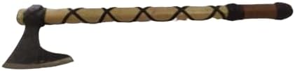 Viking Axe Forged Camping Axe with Wood Shaft High Carbon Steel EN 45 Sharp Blade Viking Bearded NordicHandmade Camping Axe Hatchet-Norse Axe Tomahawk Vikings Bearded Axe A20 AZHAN STEEL CRAFT