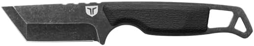 TRUE NEKKID Tanto Knife - Everyday Carry EDC 2.92 Blade TraxGrip Handle Scales Daily Cutting Removable Clip Black