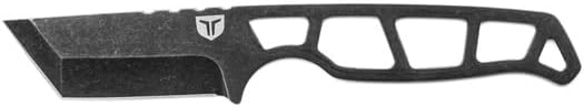 TRUE NEKKID Tanto Knife - Everyday Carry EDC 2.92 Blade TraxGrip Handle Scales Daily Cutting Removable Clip Black