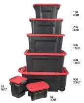 Large 20.0 -Gallons (80.0 -Quarts) Black Heavy Duty Stackable Tote with Latching Lid 4 PACK