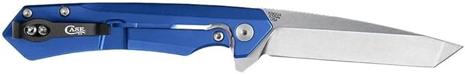 Case XX WR Pocket Knife Kinzua EDC S35VN Tanto Blade Blue Anodized Aluminum Handle W/Clip #64663 (KINZUA) 4 3/4 Inches Closed