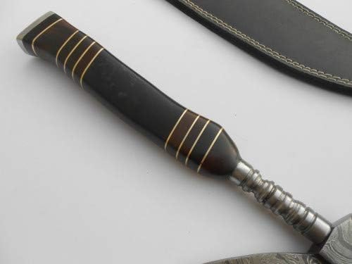 Handmade Damascus Viking Axe Bearded Axe Chopping Axe11 Buffalo Horn Handle Axe. Hand Forged Woodsman Axe