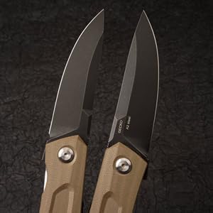 A2 Steel EDC Tactical Knife Titanium Coated Blade Hardness 60-61HRC Vacuum Deep Cryogenic Oil Quenching Heat Treatment - Survival Camping Jungle Daily Carrying Pocket Folding Knife