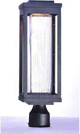 Maxim Salon-12W 1 LED Outdoor Post Mount-6 Inches Wide by 19.5 inches high-Black Finish-Bubble Glass Color