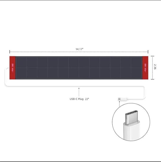 Indoor Motorized Shades Solar PanelOnly Applicable to Weffort Shades BlindsBlack