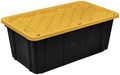 Heavy-Duty 40 Gallon Storage Tote in Black with Yellow Lid RO33797