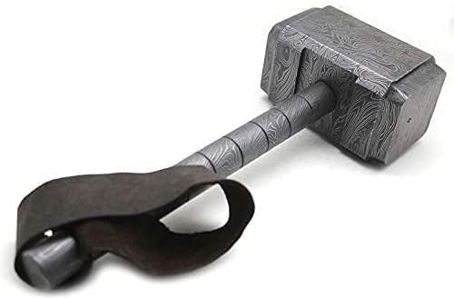 Medieval Warrior Exclusive Full Damascus Steel Hammer Great Piece of Art Real Heavy Duty Hammer (2)