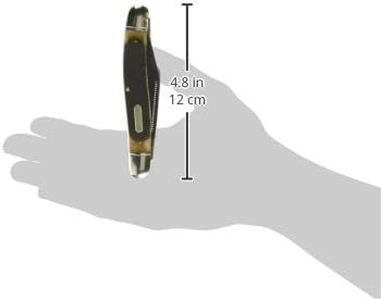 Old Timer 858OTB Genuine Bone Lumberjack Stockman Traditional Folding Pocket Knife with 3 Mirror-Polished High Carbon SS Blades and Ergonomic Handle for EDC Camping Whittling Hunting and Outdoor
