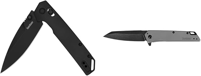 Kershaw Black Iridium Folding Pocket Knife &amp Misdirect Pocketknife 2.9 in. 4Cr13 Black-Oxide Blackwash Finish Blade