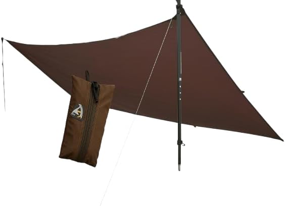 VIAM Outdoors Switchback Tan Tarp: Waterproof Camping Tarp for Hunting Glassing Hammock Rain Fly Ultralight Backpacking Gear Sun Shelter &amp Heavy Duty Outdoor Protection - 1.1oz