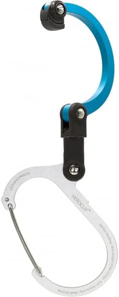 GEAR AID HEROCLIP 360° Swivel Carabiner Gear Clip and Hook (Medium) for Camping Backpack Suitcases and Garage Organization