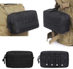 6 Pack Tactical Molle Automotive Seat Back Organizer Tactical Vehicle Panel Organizer with 5 Detachable Molle Pouch for Car Truck Ford Jeep VehicleUS Flag Patch For Man (5 Pouches)