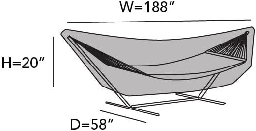 Covermates Hammock Cover – Classic 12-Gauge Vinyl Weather-Resistant Polyester Lining Adjustable Buckle Straps &amp Lightweight Protection 188W x 58D x 20H Classic Tan