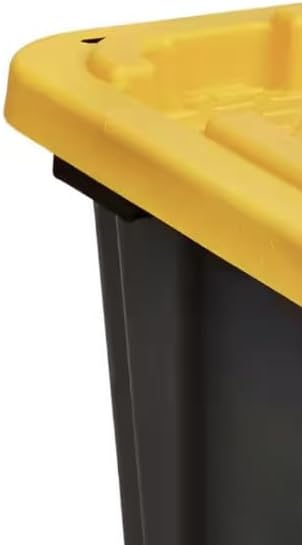 Heavy-Duty 27-Gallon Storage Tote in Black and Yellow GS02698