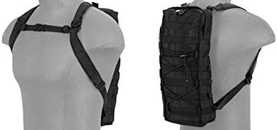 Tactical Hydration Pack Molle Attachable Backpack Molle Webbing &amp Removable Backpack Straps with 3L Leak-Proof Hydration Water Bladder Military Daypack for Cycling Hiking Climbing Hunting (Bl