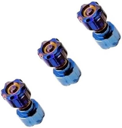 3 Sets Titanium Alloy Thumb Stud Screw Replacements are Suitable for Diameter 4MM Screw Hole(Toasted blue)