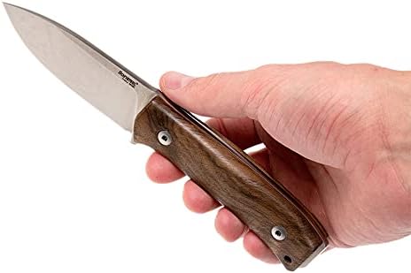 LionSTEEL M4 Fixed Blade FatCarbon Glow in the Dark Carbon Fiber Handle Scales Full Extended Tang Construction M390 Steel Blade Triple Stitched Leather Sheath KAVISO Exclusive
