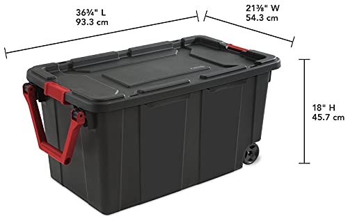 Sterilite Tote IND Wheeled Black 40GA 14699002