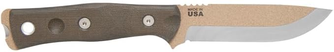 Tops Knives Fieldcraft by Brothers of Bushcraft Full Tage Fixed Blade- Coyote Tan Coating Finish- Coyote Tan Kydex Sheath w/Rotating Spring Steel (Green Canvas Micarta Handle)