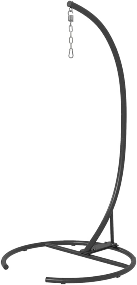 Heavy-Duty Powder-Coated Steel Hammock Chair Stand with Round Base for Indoor and Outdoor Use Stable C-Frame Design for Hanging Chairs and Porch Swings