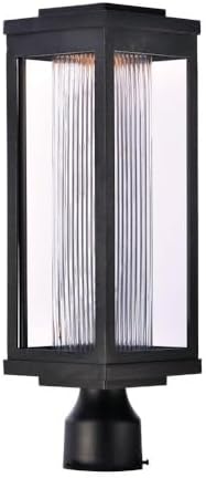 Maxim Salon-12W 1 LED Outdoor Post Mount-6 Inches Wide by 19.5 inches high-Black Finish-Bubble Glass Color