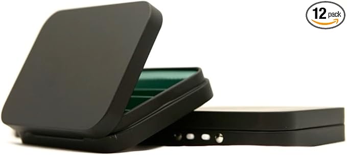 CannaAroma Child Proof Two Button Style Midnight Black Metal Box | CR Tin Box | Portable (12 Pack)