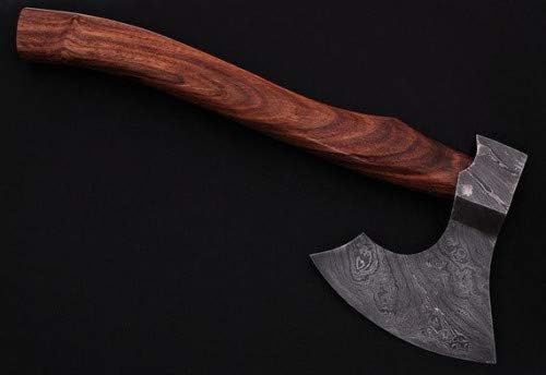 Axe Damascus Steel 16 Rose Wood Handle Axe/Hand Forged Woodsman Axe