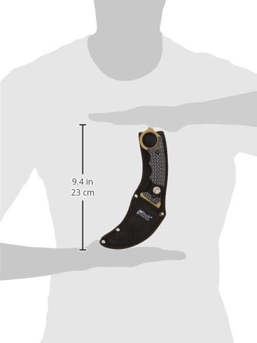 MTECH USA Xtreme – Fixed Blade Knife – Brown TiNite Coated Stainless Steel Hawkbill Blade with Black and Brown G10 Handle and 1680D Nylon Sheath Full Tang Construction EDC Tactical – MX-8140BN