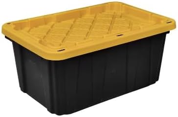 17-Gallon Tough Storage Tote in Black with Yellow Lid OG60537