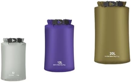 Ultralight Dry Sack Set Lightweight Roll Bag Compression Bag Set for Travelling Outdoor and Camping (5L+12L+20L)