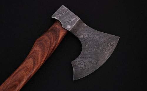 Axe Damascus Steel 16 Rose Wood Handle Axe/Hand Forged Woodsman Axe