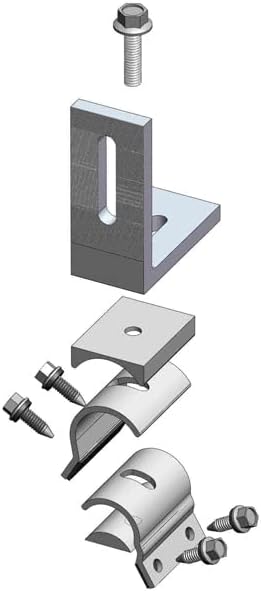4 MageBracket RL with L Bracket R-Panel Trapezoidal Metal Roof Mounting Racking Rib Brackets Clamps for Solar Panel Module Installation