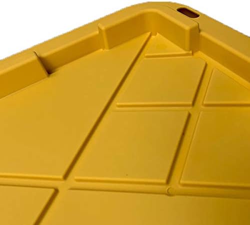 MonsterRAX 27 Gallon Storage Bins - Stackable Lockable Yellow Lids Black Bin 5-pack
