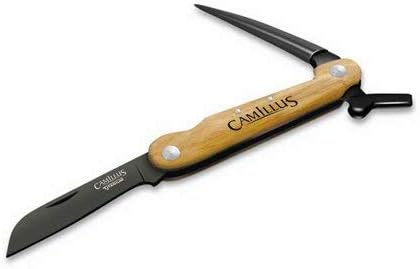 Camillus 7.5” Folder W/Marlin Spike Knife/Bamboo Handle/CARBONITRIDE Titanium™ / AUS-8