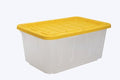 Large 27-Gallon Clear Heavy Duty Stackable Tote with Standard Snap Lid 108-Quart Storage Container