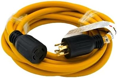 Connecticut Electric 25 Foot Generator Power Extension Cord 30 Amp 4 Prong NEMA L14-30P (Male) NEMA L14-30R (Female)