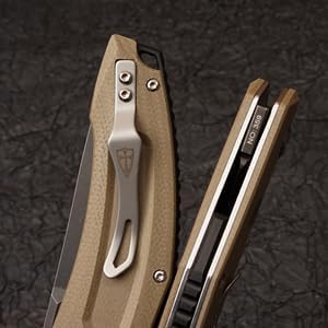 A2 Steel EDC Tactical Knife Titanium Coated Blade Hardness 60-61HRC Vacuum Deep Cryogenic Oil Quenching Heat Treatment - Survival Camping Jungle Daily Carrying Pocket Folding Knife
