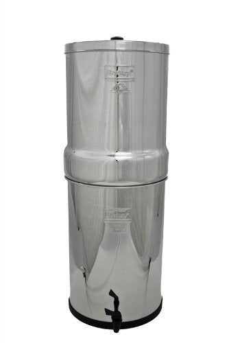 Crown Berkey Gravity-Fed Water Filter System 6 Gallon with 2 Black Berkey Elements 2 PF-2 Fluoride and Arsenic Reduction Elements