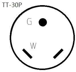 Parkworld RV 30A to Marine Shore Power 50A Extension Cord Adapter TT-30P to SS2-50R (36FT)